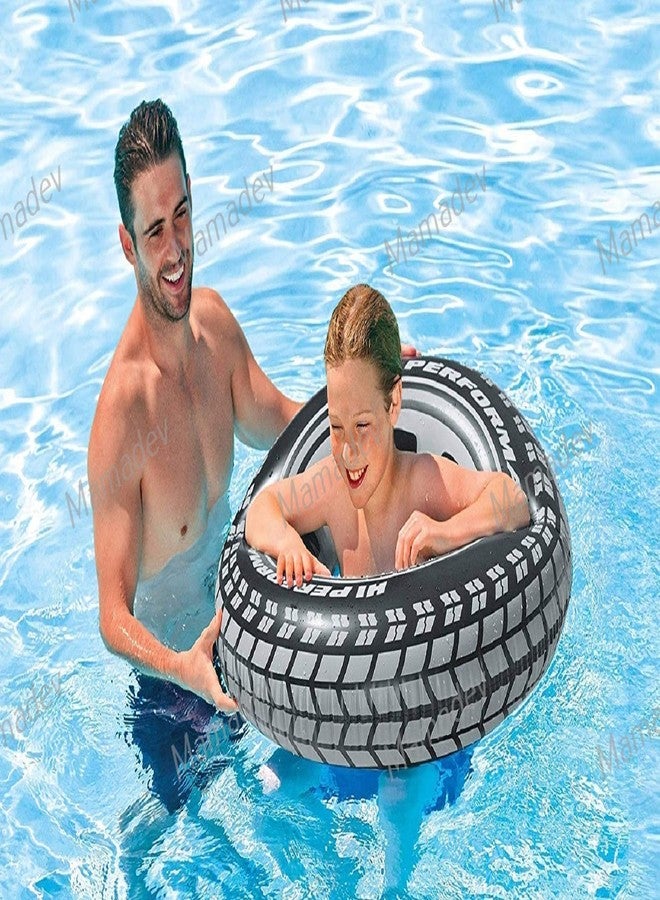 Mamadev®:- Adults Tayar Swmimg Ring Pool Party Swim Tube for Kids for Girls and Boys Swimming Tube Inflatable Swim Ring(8+ Year Up)(Size - 36''inch)(maloti Color)(1 PIS) - Image 5